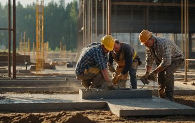 Бетон для фундамента Выбор, заливка, укрепление