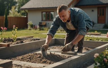 Как сделать отмостку бетоном